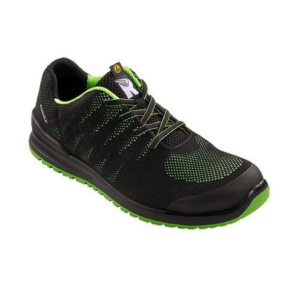 RUNNEX S1P-ESD-Sicherheitshalbschuhe SportStar, schwarz/grün, Größe: 48, VE: 1 Paar, 5107-48