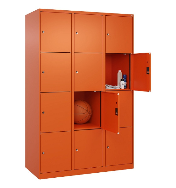 C+P Schließfachschrank Evolo PLUS, 12 Fächer, 1850x1200x500mm, 2004/2004, Abteile 3, Abteilbreite 400 mm, 049000-324 S10023