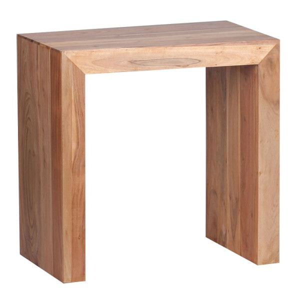Wohnling Beistelltisch MUMBAI Massivholz Akazie 60 x 35 cm, Design dunkelbraun, Landhaus-Stil, WL1.583