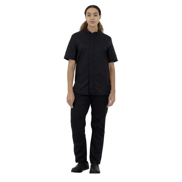 Southside Harlem Kurzarm-Kochjacke, Schwarz, Größe L, BA115-L
