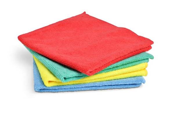 Eichner Mikrofasertücher im Set, 4 Tücher 40 x 40 cm, Farben: Blau, Rot, Gelb und Grün, 9219-01419