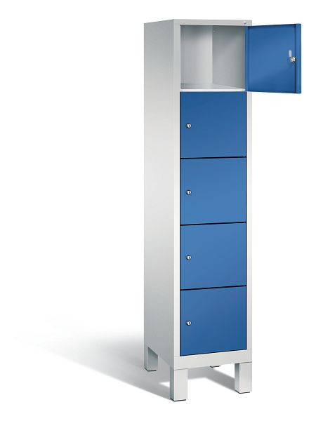 C+P Schließfachschrank Evolo, H1850xB420xT500mm, Farbe: Lichtgrau / Enzianblau, 48010-125 S10012