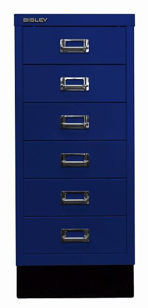 Bisley MultiDrawer, 29er Serie mit Sockel, DIN A4, 6 Schubladen, oxfordblau, L296S639