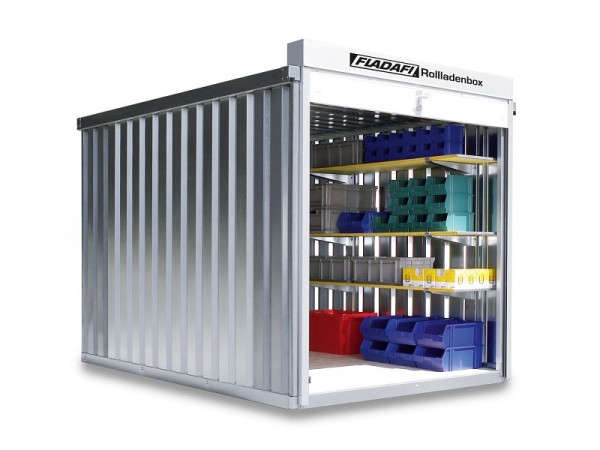 FLADAFI Rollladenbox RB 1300, verzinkt, montiert, mit Holzfußboden, 3.050 x 2.170 x 2.320 mm, F9513