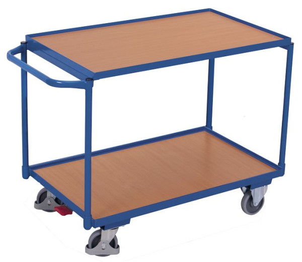 VARIOfit Tischwagen mit 2 Ladeflächen, Außenmaße: 1.375 x 825 x 850 mm, RAL 5010 enzianblau, sw-801.501
