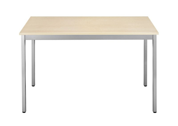 Bisley MULTI Desking Mehrzwecktisch, rechteckig 19 mm, Dekor MP ahorn, Gestell aluminium, H 740 x B 1400 x T 800 mm, MT1408MP300
