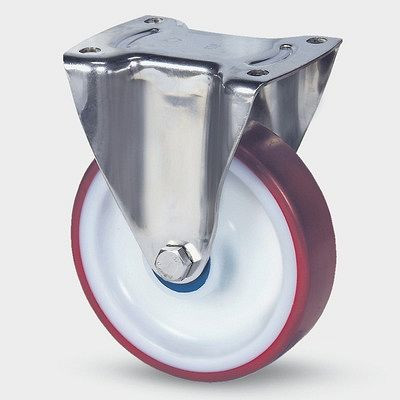 TENTE-ROLLEN Bockrolle, Rad-Ø 100 mm, Tragfähigkeit 150 kg, Bauhöhe 128 mm, D 42 Shore, 8478UAD100P62 red