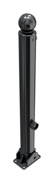 Schake Absperr-Stilpfosten Serie 484B Ø 82 mm, umlegbar, selbsteinrastende Verriegelung für Dübel Befestigung, Dreikantverschluss, 484FUB