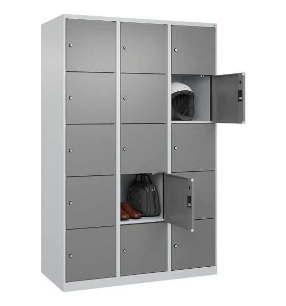 C+P Schließfachschrank Evolo PLUS, 15 Fächer, 1850x1200x500mm, 7035/0004, 049000-325 S10014