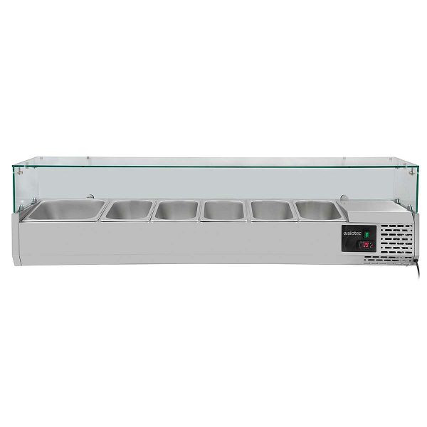 Vaiotec EASYLINE Kühlaufsatz 380 mit Glasabdeckung 7xGN1/3 - 1600, 11942