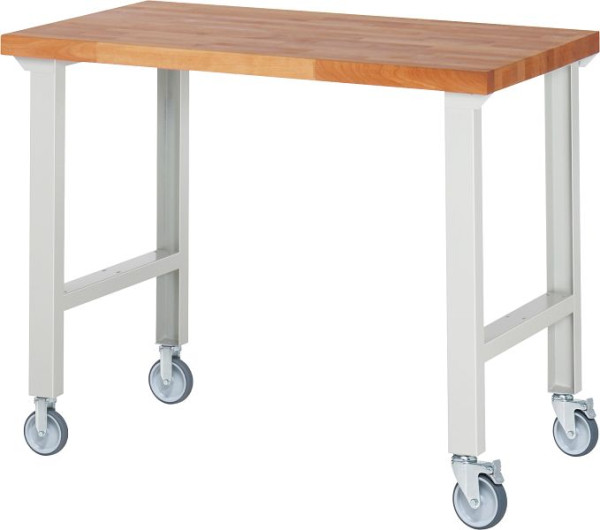 RAU Fahrbare Werkbank 7000-1, 1250x700x1000mm, je 2 Bockrollen und Lenkrollen, 05-7000-1-127B4S22.12
