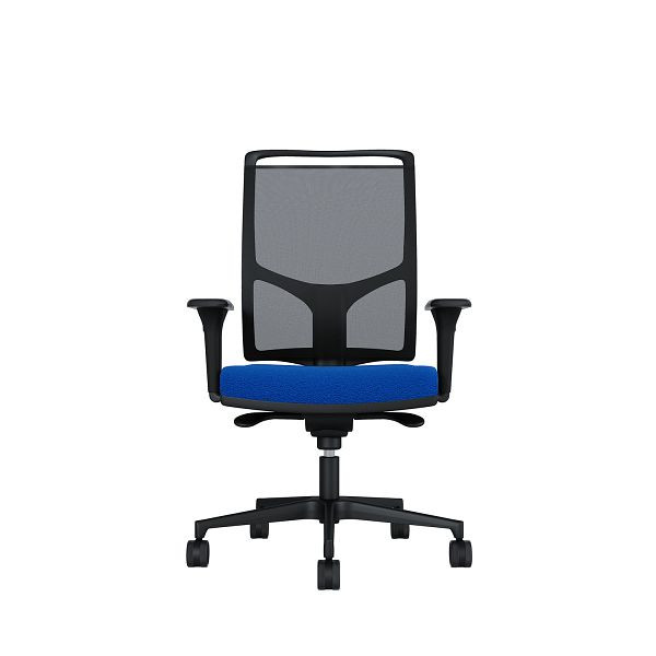 Bisley Bürodrehstuhl Zed, Schwarzes Kunststoff, Höhenverstellbare Armlehnen, Fußkreuz und Armlehnen aus Kunststoff, NE0331 königsblau, ZEDKSLSNE0331