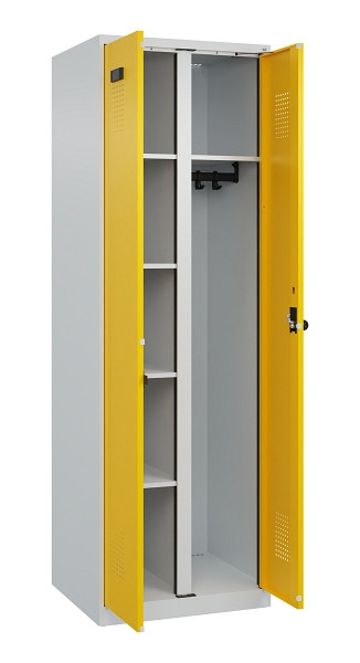 C+P Wäsche-/Garderobenspind Evolo PLUS, 2 Abteile, 1850x600x500mm, 7035/1023, Drehriegel, 049600-20 S10001