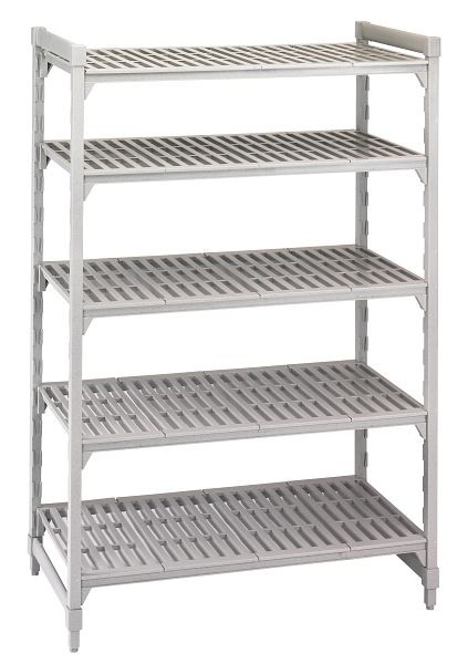 Cambro Camshelving® Premium, geschlitzte Grundeinheit, 160 kg pro Fachboden, 5 Fachböden, 40 x 68 x 170 cm, MPU4617V5PKG490