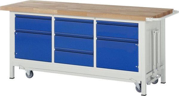 RAU Werkbank mit Fahrgestell 8568I2, B2000xT700xH880mm, 5xSchublade-TA, 2xTüren, 05-8568I2-207R4F.11