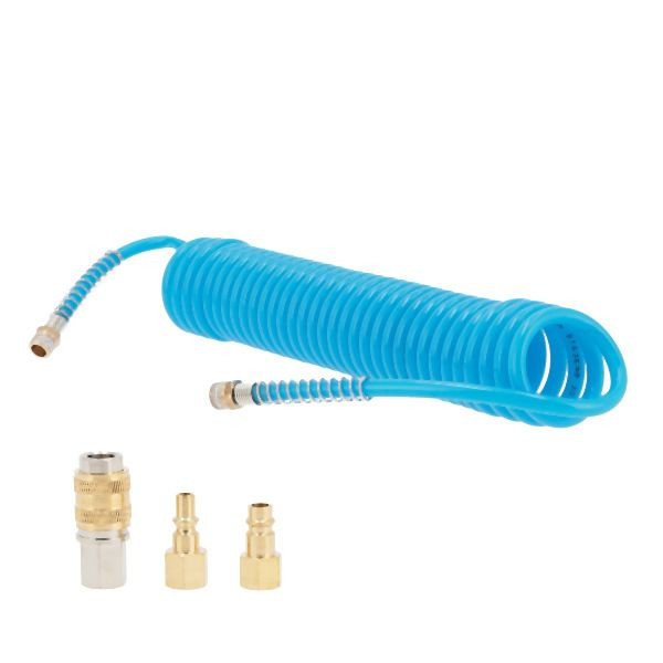 Airpress Druckluft Spiralschlauch 5 m 5x8 mm 10 bar inkl Universalkupplung und Stecknippel, 4304234