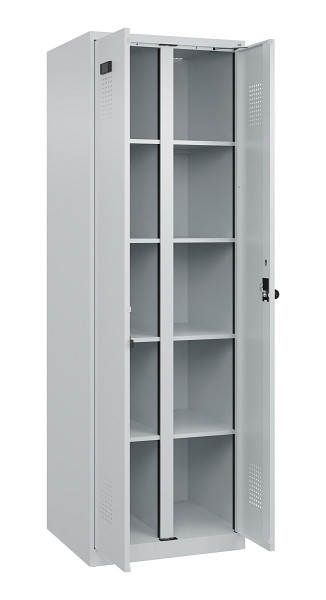 C+P Wäsche-Spind Evolo PLUS, 2 Abteile, 1850x600x500mm, 7035/7035, Verschluss Drehriegel, 049002-20B S10013