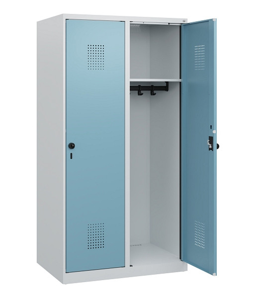 C+P Spind Evolo PLUS, 2 Abteile, 1530x800x500mm, 7035/0010, Drehriegel, 0490005-22 S10009