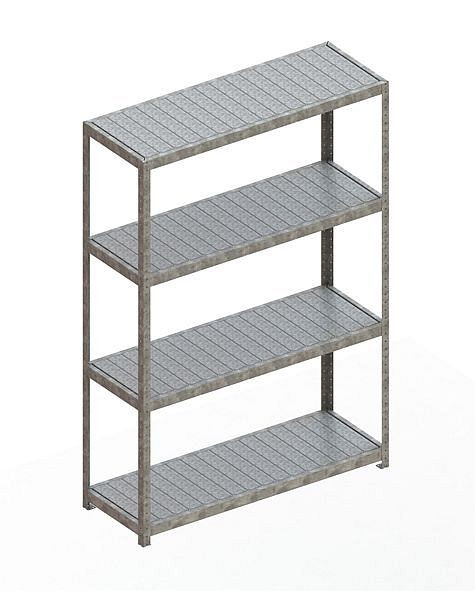 Meta SPEED - RACK Regal 2470x1700x600 mm mit Stahlpaneelen, verzinkt, Bodenanzahl: 4, 20087016