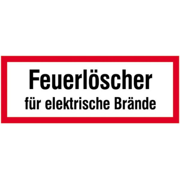 Stein HGS Hinweisschild, Feuerlöscher für elektrische Brände, 148x52mm/Folie,selbstklebend, 21.2571