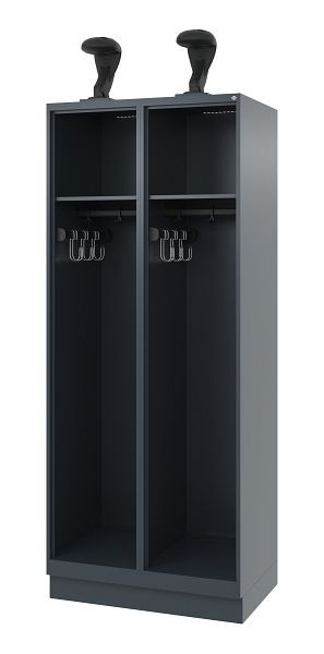C+P Feuerwehrspind Evolo, Modell EXPERT, 2 Abteile, H1850B800T500 mm, Anthrazit, Sockel, 0491015-22 S10010