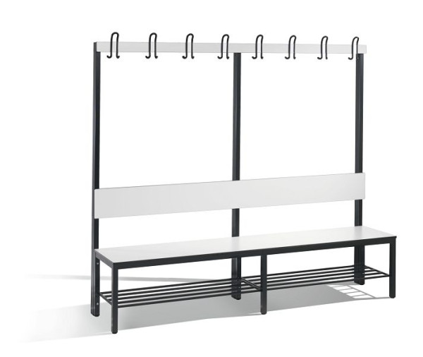 C+P Garderobenbank mit Rückenlehne, Basic Plus, H1650xB1960xT407mm, 8062-110 S10002