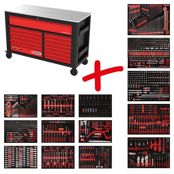 KS Tools PERFORMANCEplus Werkstattwagen-Satz P45, mit 950 Werkzeugen und 13 Schubladen, 845.14950