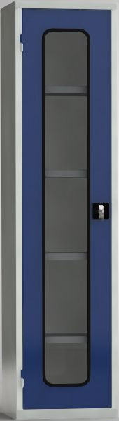 KLW Universalschrank, 2000x500x430mm, 1 Flügeltür mit Acrylglas-Sichtfenster, links, 4 verstellbare verzinkte Fachböden, 7FN-AF2000FL-5024XRB