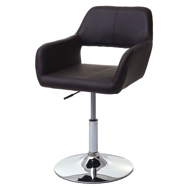 Mendler Esszimmerstuhl HWC-A50 III, Stuhl Küchenstuhl, Retro 50er Jahre, Kunstleder, braun, Chromfuß, 63926