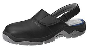 ABEBA Sicherheitsschuhe anatom Clog schwarz, SB, Ristbereich verstellbar, mit Gummizug, Fersenriemen feststehend, verstellbar, Mikrofaser, 2125-45