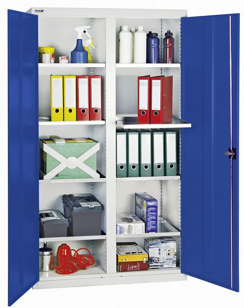 stumpf Werkzeug- und Materialschrank Serie 3000, 7035/5010, 8 Wannenböden, 3004074
