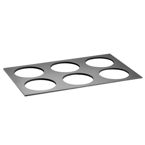 APS GN 1/1 Naturschieferplatte THE GRID - 53 x 32,5 cm, mit 6 Ausschnitten Ø 13 cm, GN System, 19185