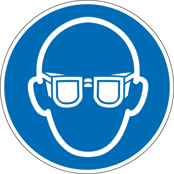 Eichner Gebotsschild "Augenschutz benutzen", O 10 cm, PVC-Folie, selbstklebend für Innen- und Außenbereiche, 9225-11100-010