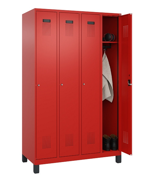 C+P Spind Evolo PLUS, mit Füßen, 4 Abteile, 1950x1200x500mm, 3020/3020, Verschluss Zylinderschloss, Ablageböden 4, 049010-40 S10052