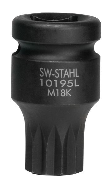 SW-Stahl IMPACT-Schraubendreheinsatz, 1/2", Innenvielzahn, M18 x 40 mm, 10195L-18K