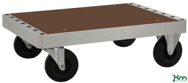 Kongamek Plattformwagen, 2 Räder mit Bremsen, 1000 x 700 x 300 mm, Serie 100, KM130-2B