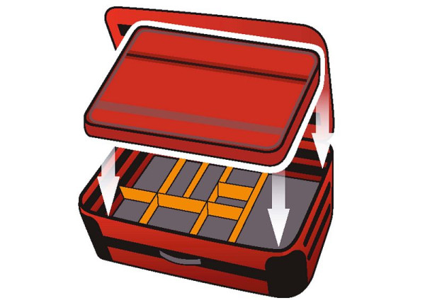 ultraMEDIC ultraVarioSet III für EM III ROT, Zur Aufnahme ultraAMPU III, SAN-7703-R