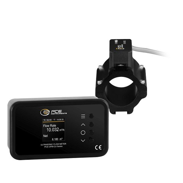 PCE Instruments Durchflussmesser zum Festeinbau, PoE und Sensor mit 9 m Ethernet-Kabel, für Kupfer Rohre; DN32, PCE-UFM 32CU