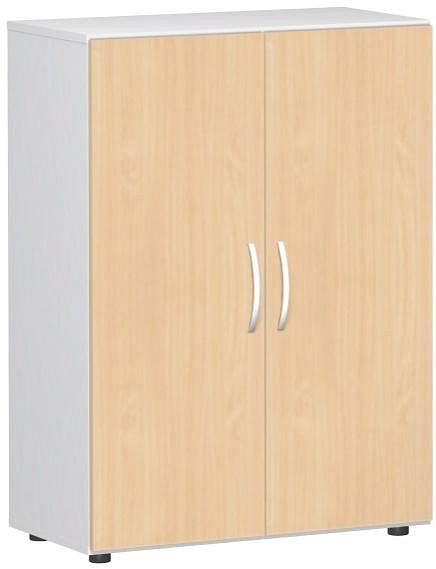 geramöbel Flügeltürenschrank mit Standfüßen, inkl. Türdämpfer, nicht abschließbar, 800x420x1104, Buche/Weiß, S-383102-BW