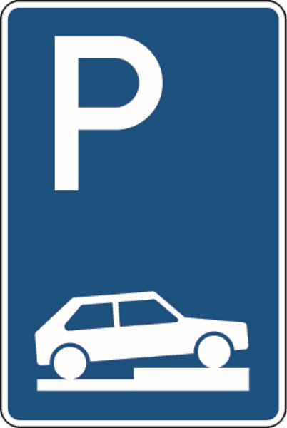 Schilder Klar Verkehrszeichen Parken auf Gehwegen, VZ 315-75, 420x630x2 mm Aluminium 2 mm, reflektierend Typ I, 3150175