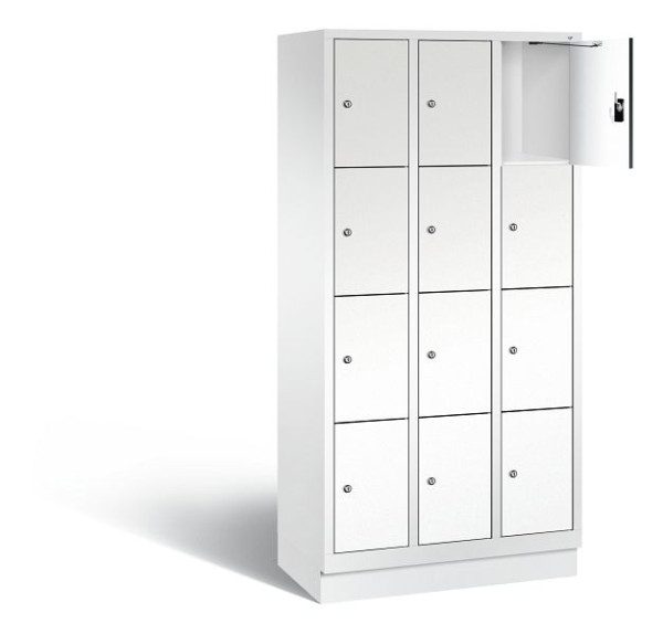 C+P Schließfachschrank Evolo, H1800xB900xT500mm, Farbe: Verkehrsweiß / Dekor Weiß, 48020-304 S10263