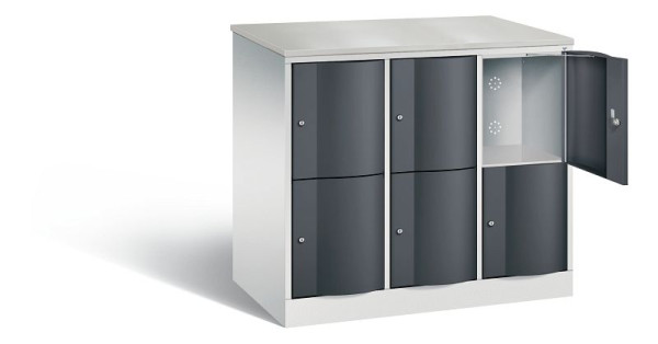 C+P XL-Schließfachschrank Resisto, H1077xB1148xT640mm, Farbe: Lichtgrau / Schwarzgrau, 8472-373 S10081