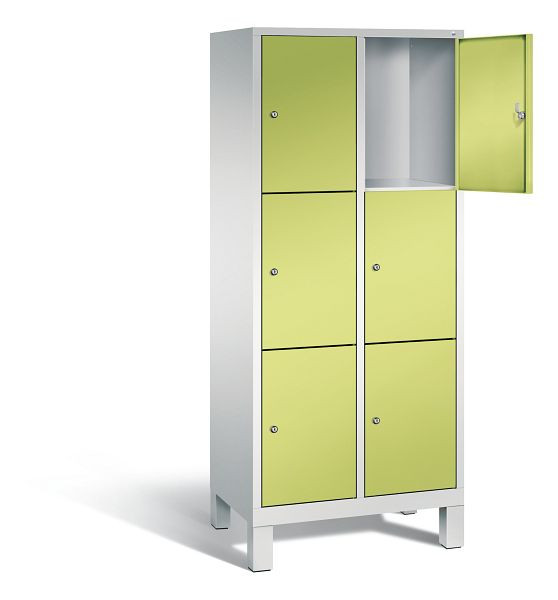 C+P Schließfachschrank Evolo, H1850xB810xT500mm, Farbe: Lichtgrau / Viridingrün, 48010-223 S10026