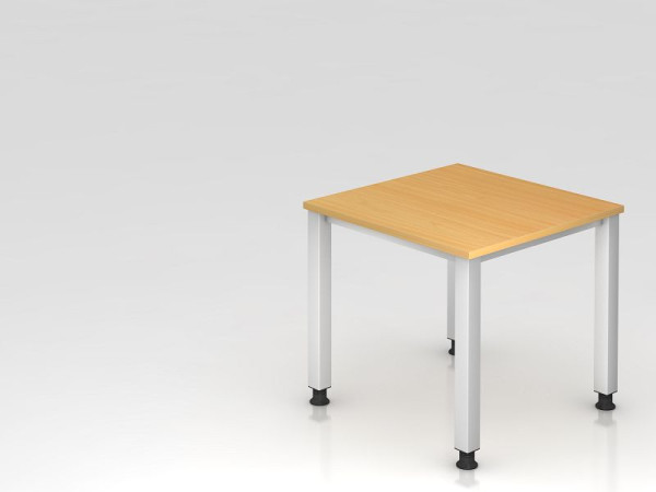 Hammerbacher Schreibtisch 4-Fuß eckig 80x80cm Buche, Rechteckform, VQS08/6/S