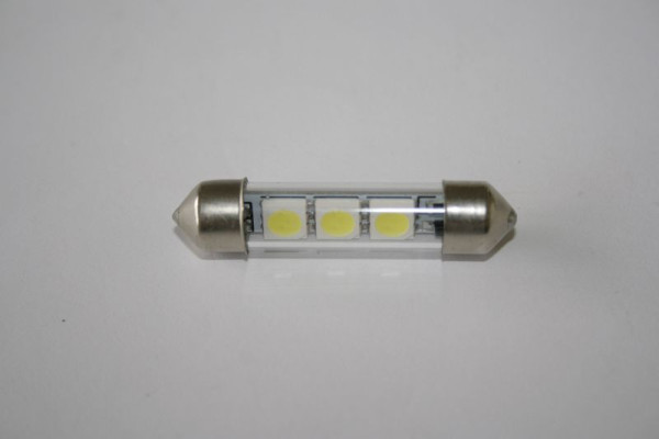 ELMAG LED-Lampe 'Soffitte 39mm', 3x 3-Chip SMD, 150° Abstrahlwinkel, Lichtfarbe weiß, Länge 39mm (verbaubar von 36-40mm) Ø 9mm, 9503392