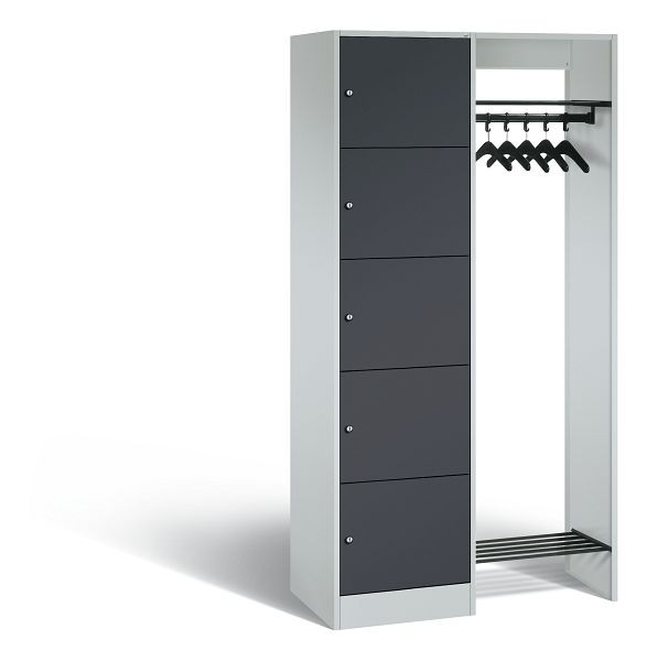 C+P Garderobe Serie 8070, H1950xB960xT480 mm, Grau/Anthrazit, 82700-00 S10380