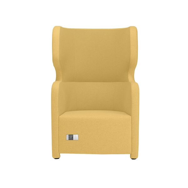 Bisley Sessel Vivo, Einsitzer, Hohe Rückenlehne, 2 Seitentaschen, 2 Steckdosen und 2 USB Anschlüsse, NE0053 gelb, VIVH1PS2.NE0053
