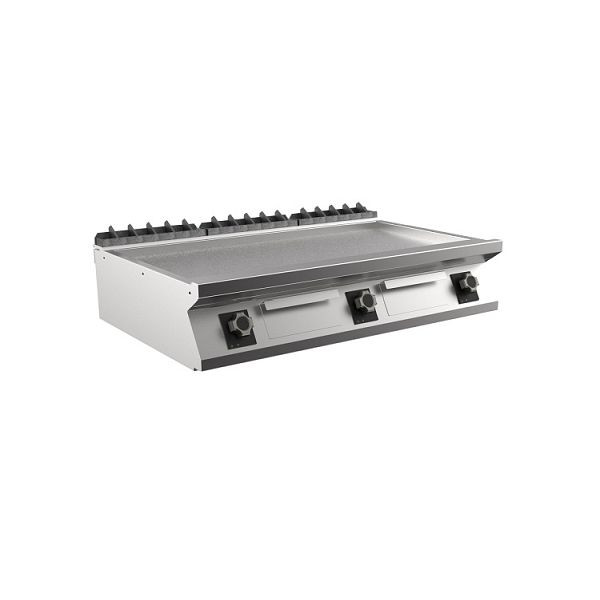 Mareno M1-900 elektrische Bratplatte mit glatter, mattverchromter Platte, 120cm, 1200(B)x920(T)x250(H)mm, FT912ELCST, 191.257
