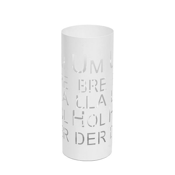 Mendler Schirmständer HWC-C78, Regenschirmständer Schirmhalter Regenschirmhalter, rund 55cm, Schrift, weiß, 66517