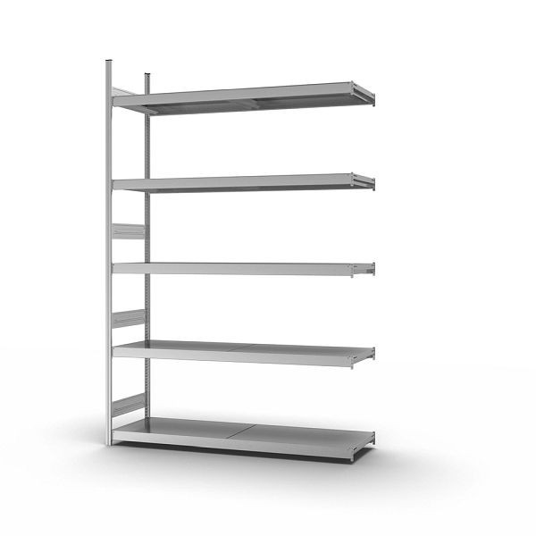hofe Großfach-Anbauregal, 3000x500x2000 mm, 5 Fachebenen, verzinkt, 350 kg Fachlast, 2000 kg Feldlast, zweiseitige Bedienung, GZA30520B